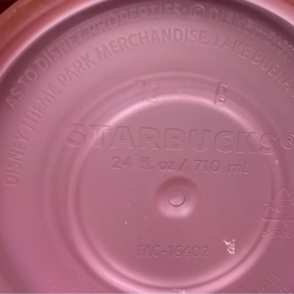 Starbucks/ Disney World pink metallic polka dot tumbler (no straw) 24 fl oz